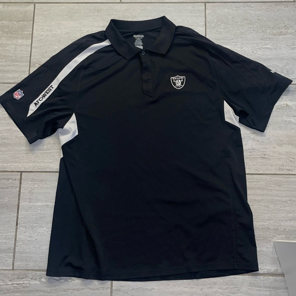 Vintage Reebok Raiders Short Sleeve Polo Golf Shirt Men's XXL